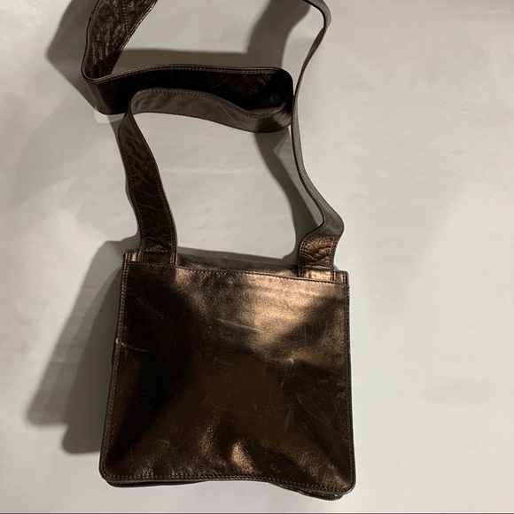 authentic CHANEL metalic copper calfskin crossbody bag $2800 - Picture 13 of 14